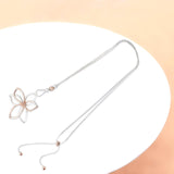 Maxbell Long Sweater Necklaces Chain Elegant Decorate for party Work Gifts Argent Rose Aureate