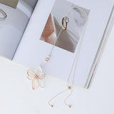 Maxbell Long Sweater Necklaces Chain Elegant Decorate for party Work Gifts Argent Rose Aureate