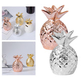 Maxbell Creative Pineapple Shape Money Box Desktop Statue Storage Cans for Crafts Rose Gold