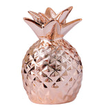 Maxbell Creative Pineapple Shape Money Box Desktop Statue Storage Cans for Crafts Rose Gold