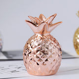 Maxbell Creative Pineapple Shape Money Box Desktop Statue Storage Cans for Crafts Rose Gold