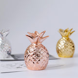 Maxbell Creative Pineapple Shape Money Box Desktop Statue Storage Cans for Crafts Rose Gold