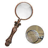 Maxbell Handheld Carved Magnifying Glass with Nonslip Handle Embossed for Book Red