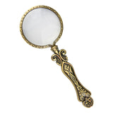 Maxbell Handheld Carved Magnifying Glass with Nonslip Handle Embossed for Book Green