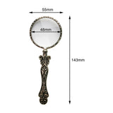 Maxbell Handheld Carved Magnifying Glass with Nonslip Handle Embossed for Book Silver