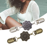 Maxbell 2x Vintage Sweater Shawl Clips Cardigan for Women Girls wearing Gift Dresses