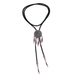 Maxbell Vintage Bolo Tie PU Leather Rope Western Necktie Necklace for Party Cosplay