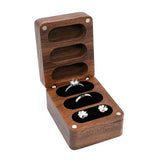 Maxbell Maxbell Wooden Jewelry Box Wedding Ceremony rings Bearer Box Travel Case Showcase Black