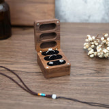 Maxbell Maxbell Wooden Jewelry Box Wedding Ceremony rings Bearer Box Travel Case Showcase Black