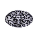 Maxbell Western Belt Buckle Cowboy Alloy Punk American Costume Accessories Bull Head