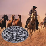 Maxbell Western Belt Buckle Cowboy Alloy Punk American Costume Accessories Bull Head