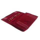 Maxbell Maxbell Velvet Jewelry Organizer Roll Burgundy Velvet Foldable for Earrings Trip