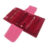 Maxbell Maxbell Velvet Jewelry Organizer Roll Burgundy Velvet Foldable for Earrings Trip