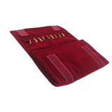 Maxbell Maxbell Velvet Jewelry Organizer Roll Burgundy Velvet Foldable for Earrings Trip