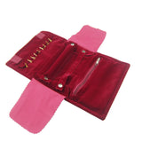 Maxbell Maxbell Velvet Jewelry Organizer Roll Burgundy Velvet Foldable for Earrings Trip