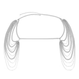 Maxbell Body Chain for Women Tassel Bridal Shoulder Chain Necklace for Evening White