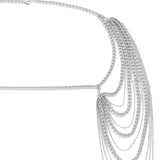 Maxbell Body Chain for Women Tassel Bridal Shoulder Chain Necklace for Evening White