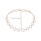 Maxbell Maxbell simulated Pearl Choker Brides Jewelry White Short Chain for Banquet Party