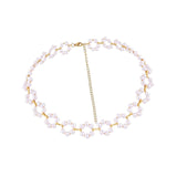 Maxbell Maxbell simulated Pearl Choker Brides Jewelry White Short Chain for Banquet Party