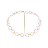 Maxbell Maxbell simulated Pearl Choker Brides Jewelry White Short Chain for Banquet Party