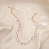 Maxbell Maxbell simulated Pearl Choker Brides Jewelry White Short Chain for Banquet Party