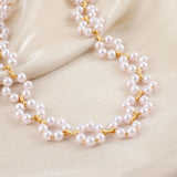 Maxbell Maxbell simulated Pearl Choker Brides Jewelry White Short Chain for Banquet Party