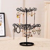 Maxbell Maxbell 2 Tier Rotating Jewelry Stand Organizer Necklace for Bracelets Rings Black