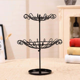 Maxbell Maxbell 2 Tier Rotating Jewelry Stand Organizer Necklace for Bracelets Rings Black