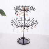 Maxbell Maxbell 2 Tier Rotating Jewelry Stand Organizer Necklace for Bracelets Rings Black