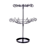 Maxbell Maxbell 2 Tier Rotating Jewelry Stand Organizer Necklace for Bracelets Rings Black