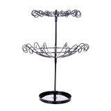 Maxbell Maxbell 2 Tier Rotating Jewelry Stand Organizer Necklace for Bracelets Rings Black