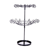 Maxbell Maxbell 2 Tier Rotating Jewelry Stand Organizer Necklace for Bracelets Rings Black