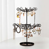 Maxbell Maxbell 2 Tier Rotating Jewelry Stand Organizer Necklace for Bracelets Rings Black