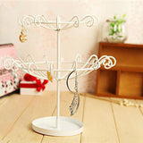 Maxbell Maxbell 2 Tier Rotating Jewelry Stand Organizer Necklace for Bracelets Rings White