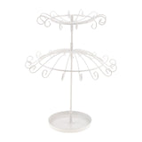 Maxbell Maxbell 2 Tier Rotating Jewelry Stand Organizer Necklace for Bracelets Rings White