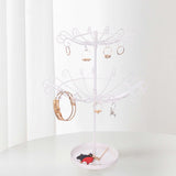 Maxbell Maxbell 2 Tier Rotating Jewelry Stand Organizer Necklace for Bracelets Rings White