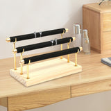 Maxbell Maxbell Wooden Base Ring Holder Jewelry Display Stand Flannel for Showcase Show