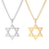 Maxbell Maxbell Star of David Necklace Unisex Fashion 23inch Punk for Men Women Couples Argent