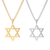 Maxbell Maxbell Star of David Necklace Unisex Fashion 23inch Punk for Men Women Couples Argent