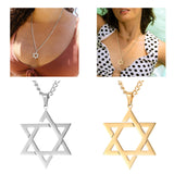 Maxbell Maxbell Star of David Necklace Unisex Fashion 23inch Punk for Men Women Couples Argent