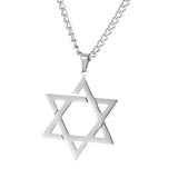 Maxbell Maxbell Star of David Necklace Unisex Fashion 23inch Punk for Men Women Couples Argent