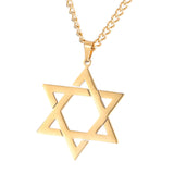 Maxbell Maxbell Star of David Necklace Unisex Fashion 23inch Punk for Men Women Couples Aureate