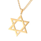 Maxbell Maxbell Star of David Necklace Unisex Fashion 23inch Punk for Men Women Couples Aureate