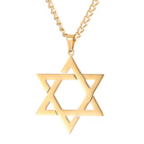 Maxbell Maxbell Star of David Necklace Unisex Fashion 23inch Punk for Men Women Couples Aureate