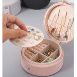 Maxbell Jewelry Organizer Box Holder Small Waterproof Gift for watch Rings Women Pink