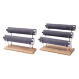 Maxbell Maxbell Bracelet Display Stand with Wooden Base for Tabletop Women Girl Craft Shows 2 Layers