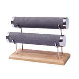 Maxbell Maxbell Bracelet Display Stand with Wooden Base for Tabletop Women Girl Craft Shows 2 Layers