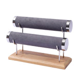 Maxbell Maxbell Bracelet Display Stand with Wooden Base for Tabletop Women Girl Craft Shows 2 Layers