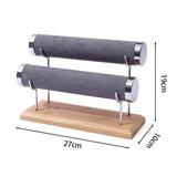 Maxbell Maxbell Bracelet Display Stand with Wooden Base for Tabletop Women Girl Craft Shows 2 Layers