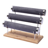 Maxbell Maxbell Bracelet Display Stand with Wooden Base for Tabletop Women Girl Craft Shows 3 level